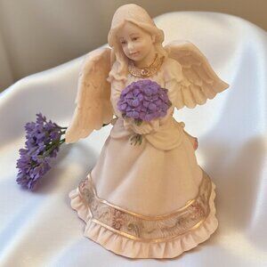 Sarah's Angels February Angel Violet Flower Figurine - Anniversary Collection